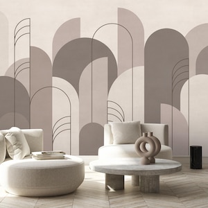 Abstract Geometric Arch Wallpaper | Elegant Geometric Shapes Wall Mural