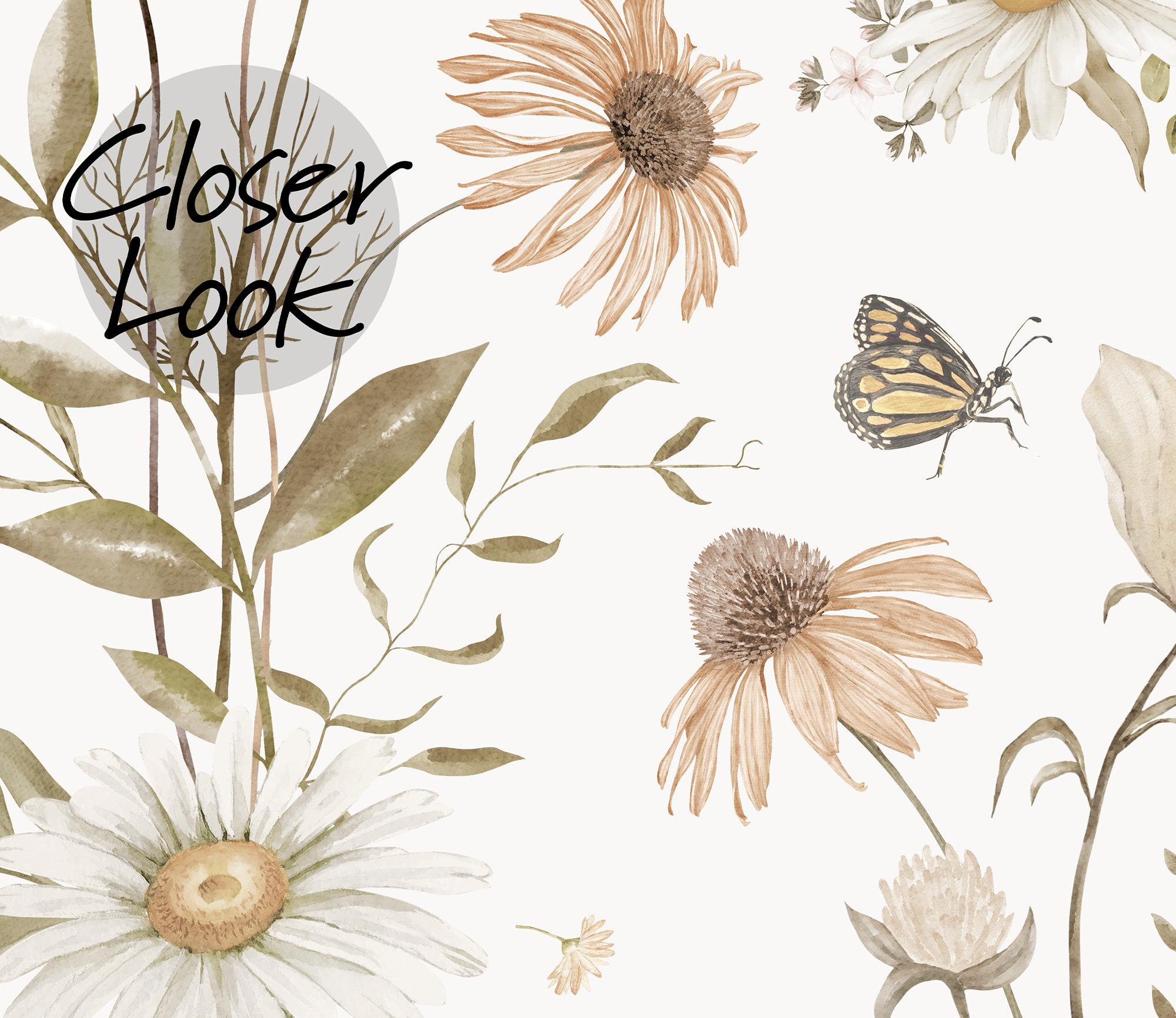 Elegant Wildflower Meadow Wallpaper | Botanical Garden Floral Nursery ...