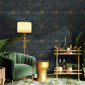 Geometric Art Deco Arches Wallpaper | Modern Circle Pattern Wall Mural