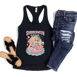 Summerween Graphic Tank Top, Next Level 1533 Muscle Tank, Spooky Cute Halloween Tee, Lightweight Summer Shirt, Casual Wear for her