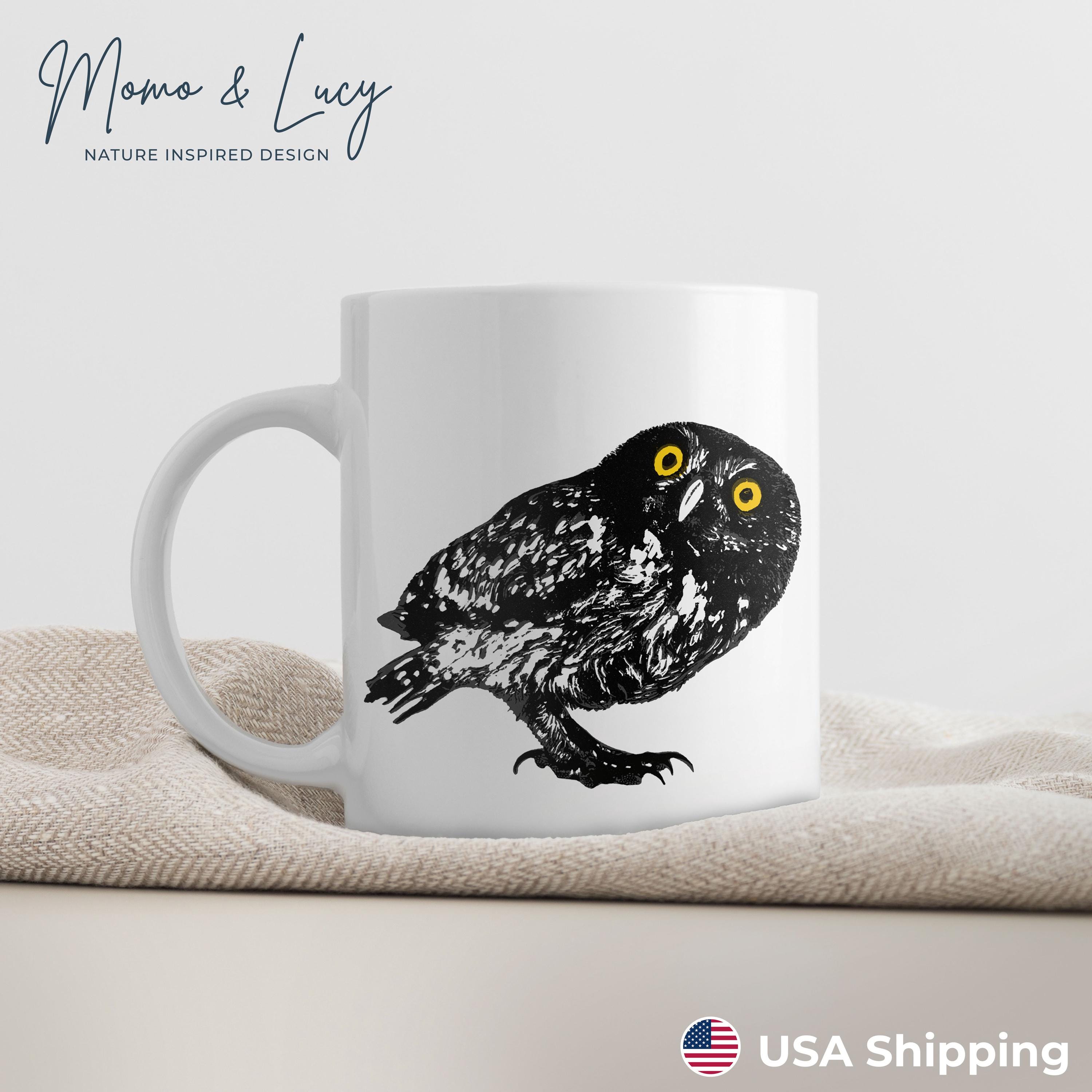 Owl Mug 11oz | bird mug, bird lover gift, garden birds, cottage core decor, bird watching, bird nerd