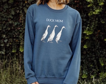 Duck Mom Sweatshirt | runner duck, unisex t-shirt, cottage core sweater, duck gift, duck sweater, farm girl shirt, girl who loves ducks