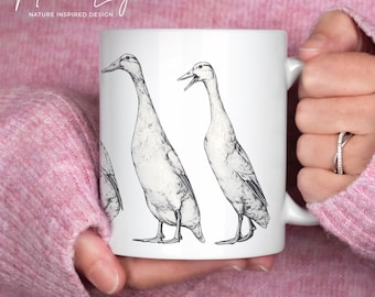 Duck Mug 11oz | duck gift, duck lover gifts, duck lover, duck mom, cottage core decor, animal lover, bird nerd, ceramic mug, illustrated mug