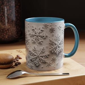 Schneeflocke Weihnachtsbecher, Feiertagskaffeetasse, festliches Trinkgeschirr, Winterteebecher, Geschenk für Weihnachten