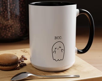 Tazza, simpatico fantasma di Halloween che dice BOO, tazza da caffè, tazza da tè spettrale, divertente decorazione di Halloween, regalo per la cucina della casa stregata, tazza spaventosa con fantasma Boo