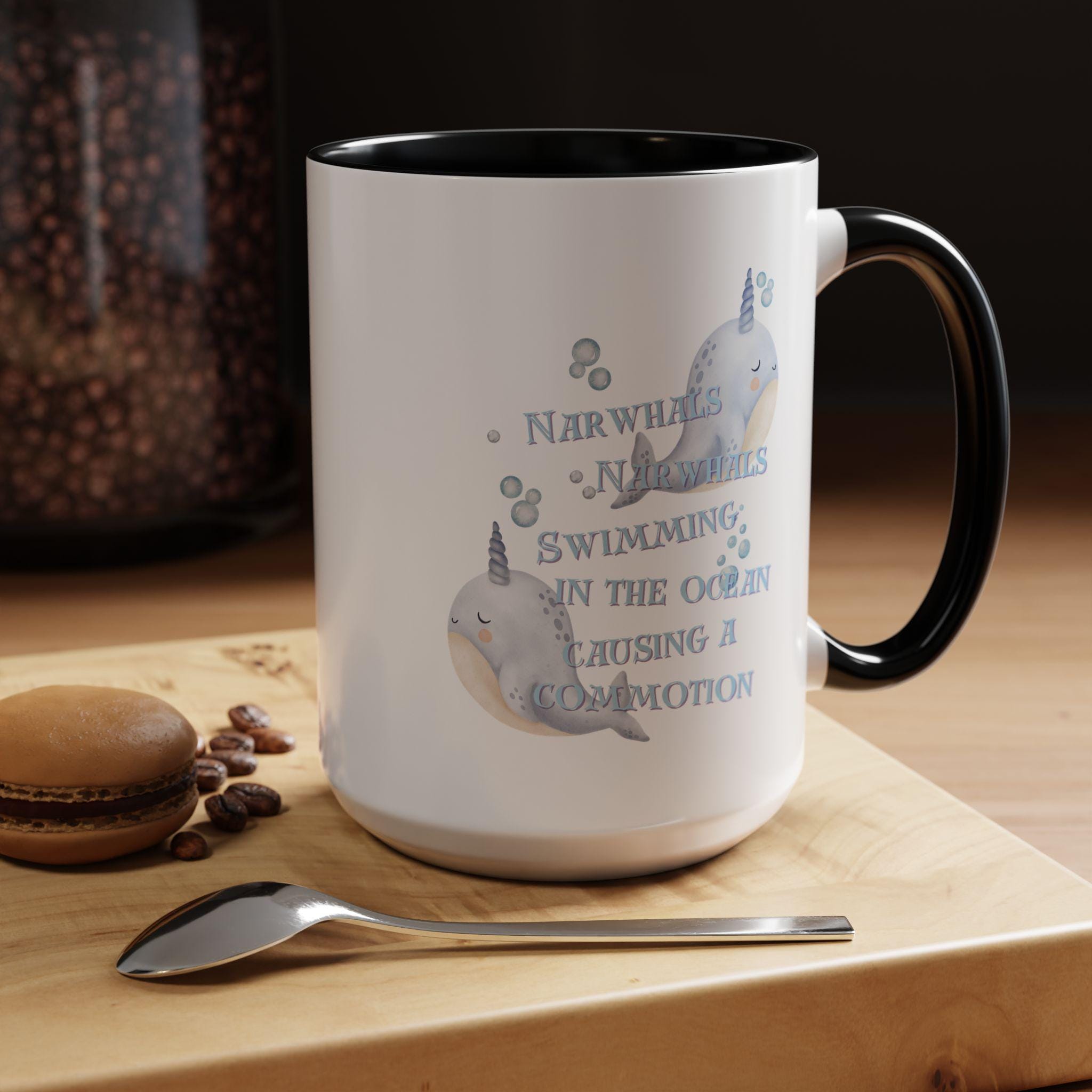 Mug, Cute and Funny Narwhal Mug, Unique Coffee Cup for Animal Lovers ...