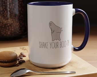 Tazza da caffè con accenti di Halloween con fantasma divertente - Agita il tuo BOO-TY, tazza di Halloween, tazza da caffè fantasma, tazza spettrale, regalo di Halloween, tazza per gli amanti dei fantasmi