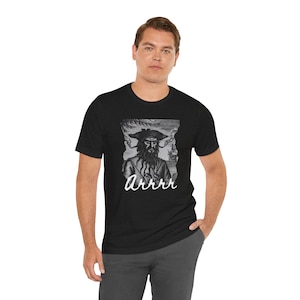 Blackbeard the Pirate &#39;Arrr&#39; Grafik-T-Shirt, lustiges Geschenk für Meeresliebhaber, lässiges Hemd für Strandtage, perfekt für Halloween, Unisex-T-Shirt