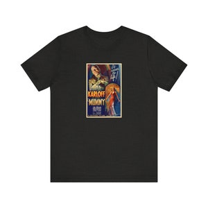 Karloff in The Mummy Vintage Scary Movie Poster T-Shirt Classic Horror Film Design