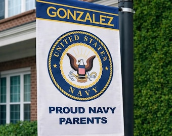 Military Garden Flags / Custom Military Garden Flag / Navy Door Decor/PIR Navy/Bootcamp/ Military Flag /Navy Graduation Gift/Proud Parents