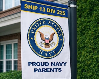 Military Garden Flags / Custom Military Garden Flag / Navy Door Decor/PIR Navy/Bootcamp/PIR Sailor Gift/Navy Graduation Gift/Proud Parents