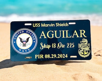 Custom License Plate, License Plate, Miitary, Navy, sailor, PIR, Navy Gift, tag license, Personalized Car Tag License Plate,