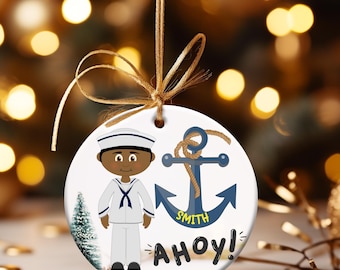 AHOY!!!, US Navy Ornament New Sailor Navy Family Military Ornament Service Branch Ornament Navy Family Christmas Tree Ornament