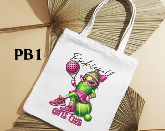 Pickleball Tote Bag | Sublimation Print, Reusable Sports Lover Bag