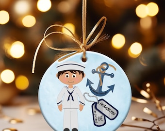 Sailor, US Navy Ornament New Sailor Navy Family Military Ornament Service Branch Ornament Navy Family Christmas Tree Ornament
