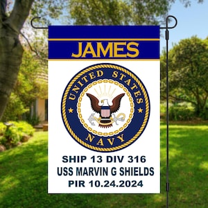 Flag Banner Graduation / Military Garden Flags / Custom Military Garden Flag / Navy Door Decor/PIR Navy/Bootcamp/PIR /Navy Graduation Gift