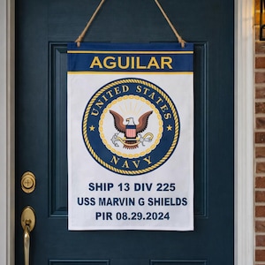 Flag Banner Graduation / Military Garden Flags / Custom Military Garden Flag / Navy Door Decor/PIR Navy/Bootcamp/PIR /Navy Graduation Gift