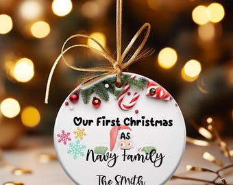 First Christmas, US Navy Ornament / New Sailor / Navy Family / Military Ornament / Service Branch / Navy Family Christmas Tree Ornament