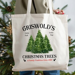 Griswold's Christmas Trees Tote, Farm Fresh Christmas Tree Gift Bag, Farm Fresh Christmas Canvas Shopping Bag
