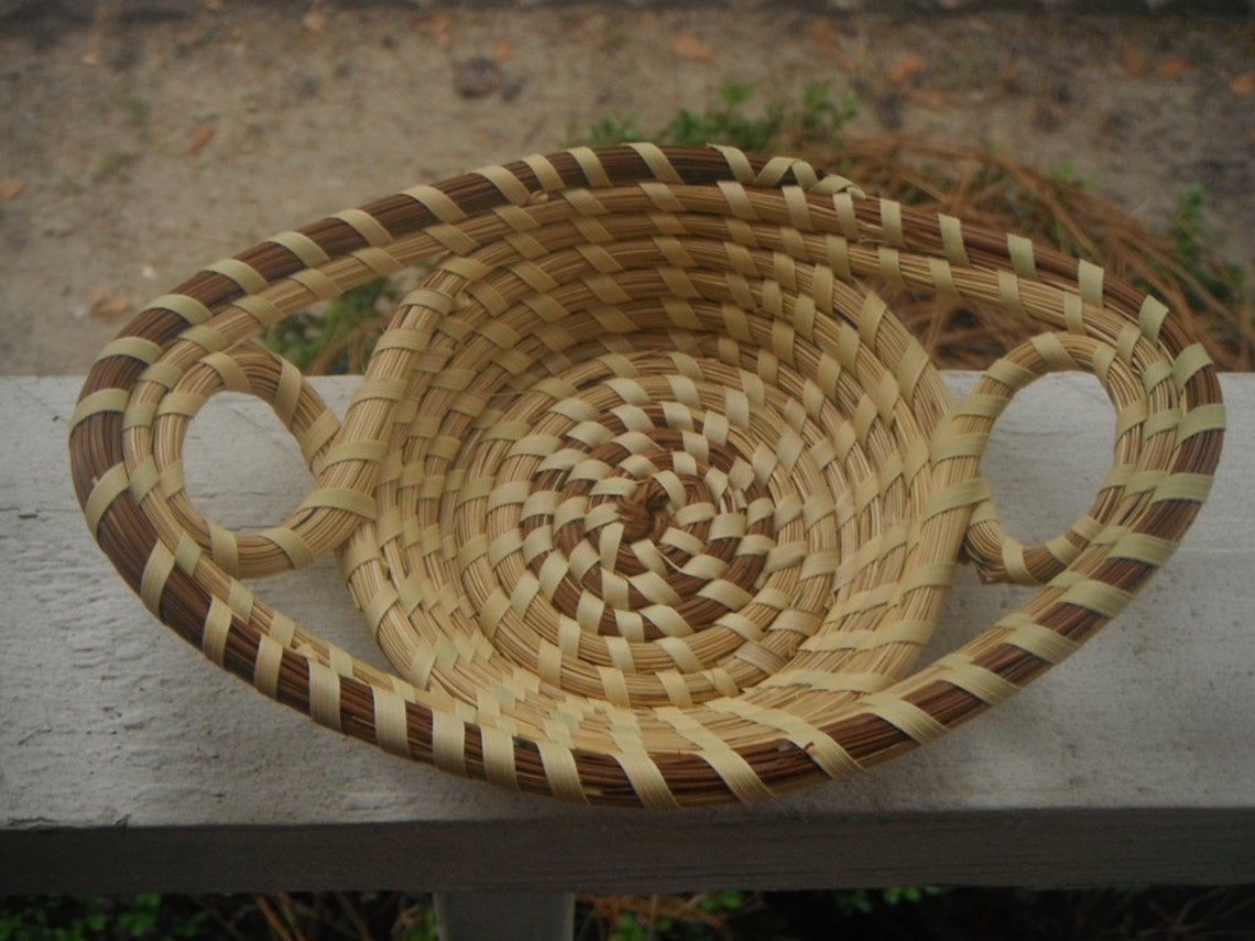 Gullah Sweetgrass Basket Small Tray Etsy