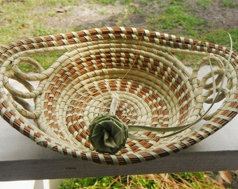 Charleston Gullah Sweetgrass Basket ( Triple Loop Bread Tray)