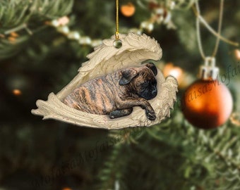 brindle dog ornament