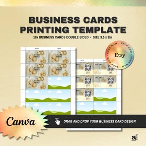 Plantilla de impresión para tarjetas de presentación en formato horizontal de 3,5 x 2 pulgadas - Canva editable
