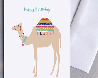 Carte de chameau d’anniversaire