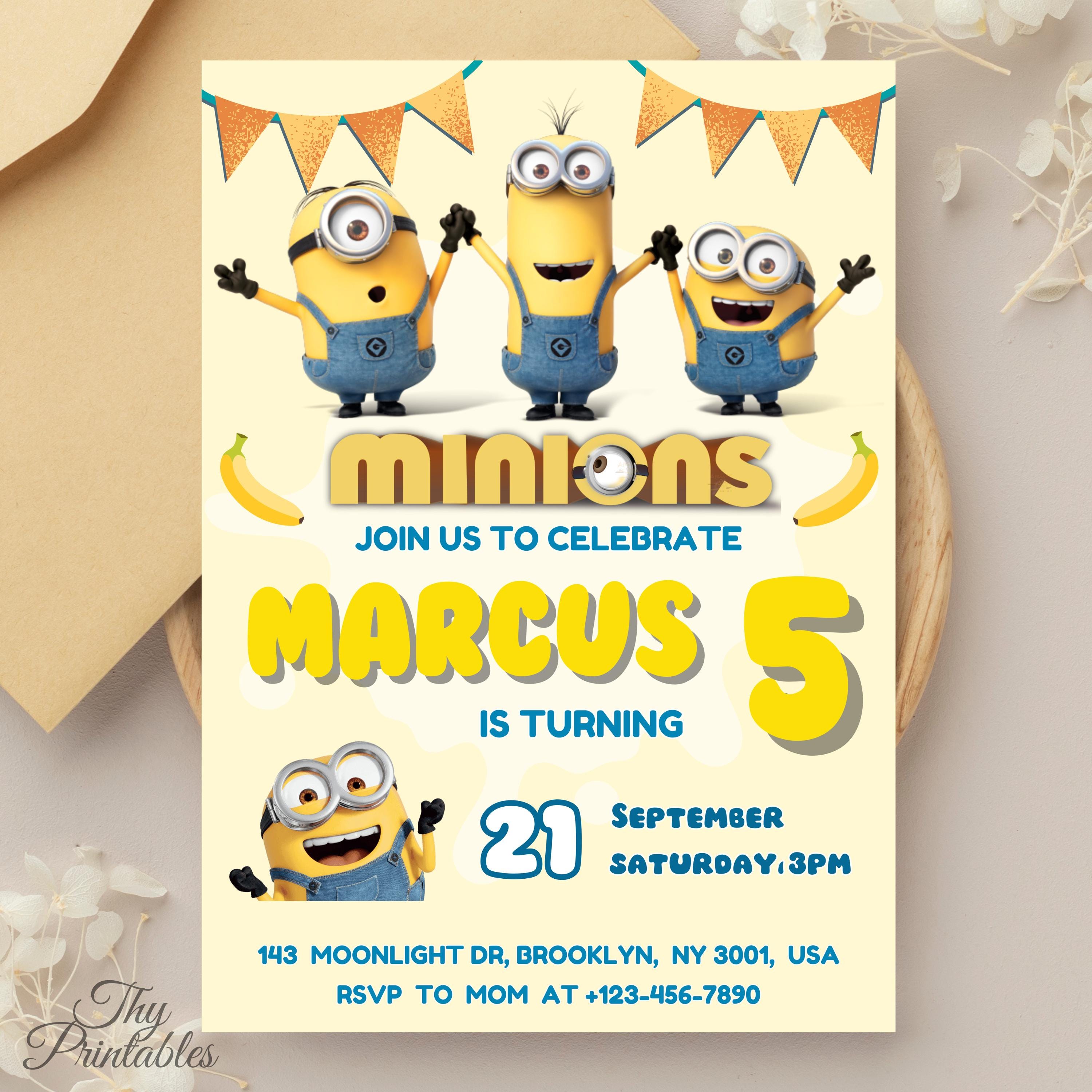 Editable Minions Birthday Invitation, Minions Themed Party Invite ...