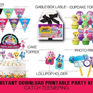 Ensemble imprimable de fête pour adolescents, décoration de gâteau pour adolescents, bannière pour adolescents, anniversaire pour adolescents