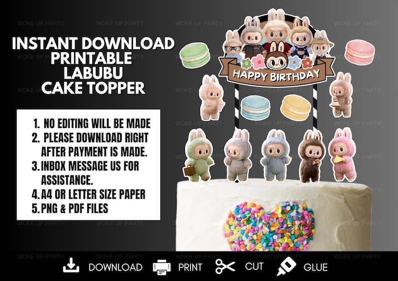 Printable Labubu Monsters Cake Topper, Labubu Monsters Centerpiece, Labubu Monsters Cupcakes ...