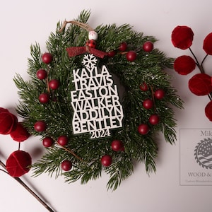 Family name Christmas ornament Family tree Christmas ornament Christmas ornament with family names Christmas tree name ornament