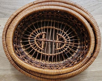 Corbeille panier osier en forme de canard - Arts de la table
