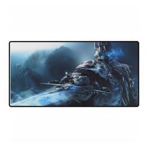 Gaming Desk Mats, World of Warcraft Arthas Design, Mouse Pad, Gamer Gift, Large Desk Pad