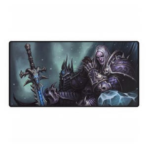 Gaming Desk Mats, World of Warcraft Arthas Christmas Gift Idea, Mouse Pad, Table Protector, Office Decor