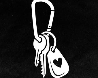 Carabiner Lesbian Pride Vinyl Decal