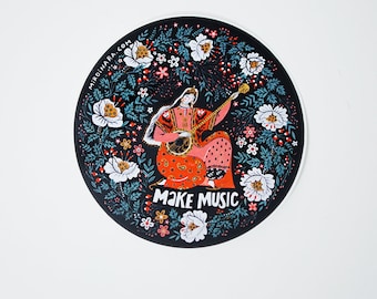 Vinyl Sticker Round - Make Music