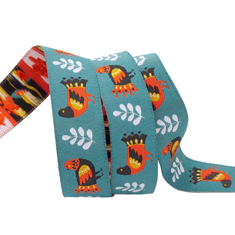 Folk Small Birds Ribbon 78 by yard
