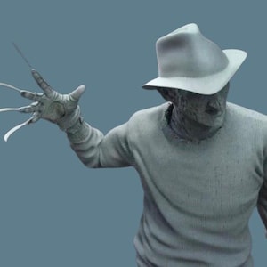 Freddy Krueger 3d model digital file, horror movie fans, movie memorabilia, fan art, movie characters, horror fans, nightmare on elm street.