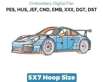 Porsche Car Embroidery Design, Sports Car Machine Embroidery File, Instant Download Digital Car Embroidery Pattern, Porsche Logo Design