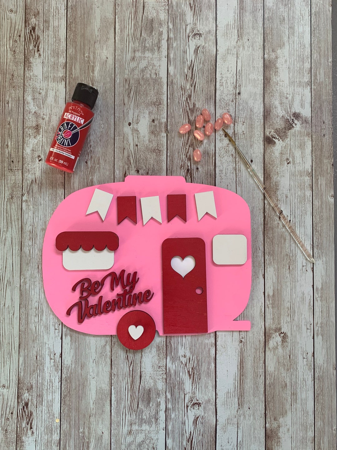 Valentine craft paint yourself kit sweetheart trailer Etsy.de