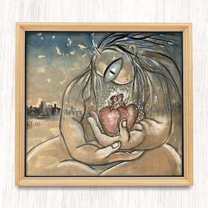 Original Ink Art &quot;Love&quot;, Spiritual Art, Ink Art, Moody Decor, Home Decor