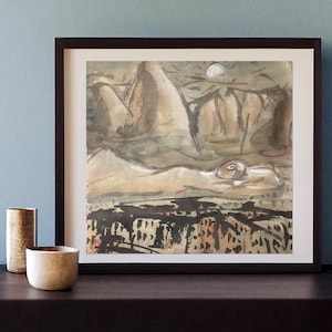 ORIGINAL Ink &quot;Between Mountain and Water&quot;. Ink Painting &quot;Between Mountain and Water&quot;. Moody Decor. Original Ink Painting. Original Ink