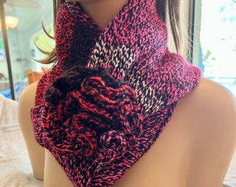 Knit Hat Scarf Set - Chunky Infinity Handmade  Crochet Neck Warmer