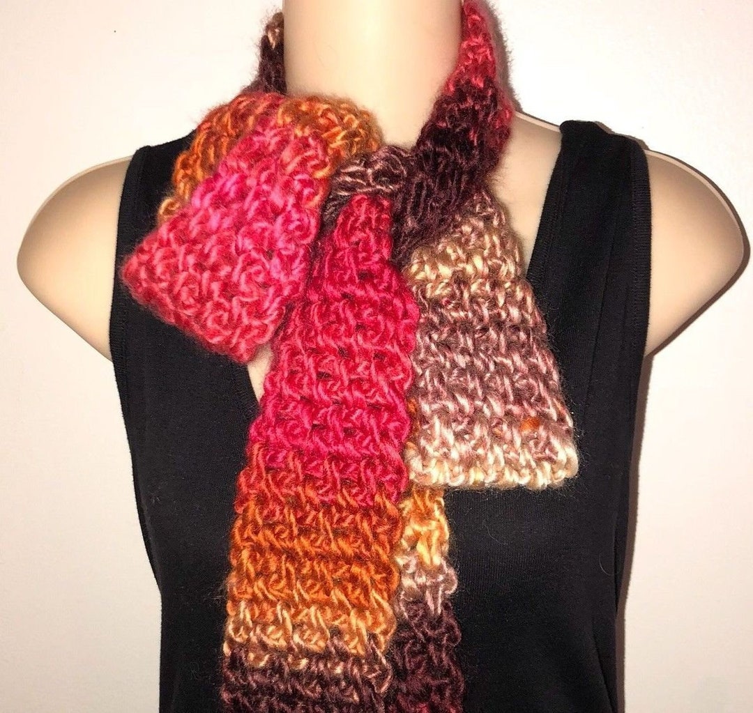 Skinny Scarf Crochet Pattern Instructions Instant Download Etsy