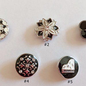 Black and White Enamel Snap Jewelry, Snap Charms, Snap Buttons, 18-20mm Interchangeable Snaps for Ginger Snap, Magnolia, Vine, Noosa