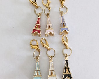 Eiffel Tower Enamel Charm for Planner, Purse, Backpack