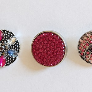 Snap Buttons, Dark Pink, Light Pink, Snap Buttons for Snap Jewelry. Fits 18-20mm, Bling, Ginger Snaps, Noosa, Magnolia and Vine