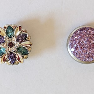 Purple Snap Charms, Snap Buttons for Snap Jewelry, Purple, Blue, Fits 18-20mm Ginger Snaps, Noosa, Magnolia and Vine