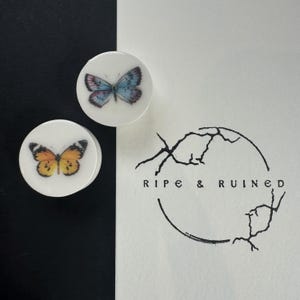 Porcelain Butterfly Plugs, Handmade Body Jewelry